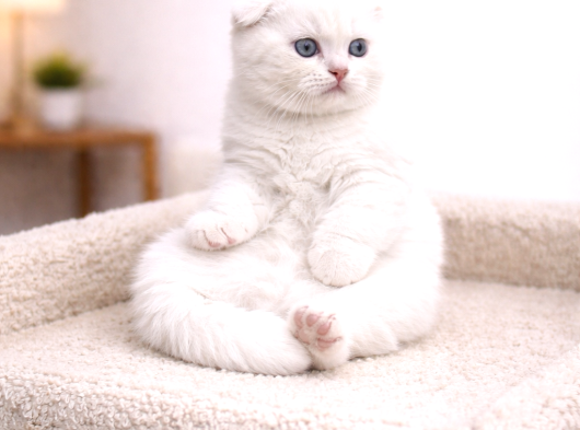 Mükemmel Beyaz Ayı Sürat Scottish Fold Yavrumuz görsel