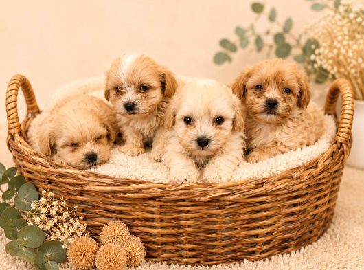 Sevgi̇ Dolu Malti̇poo Yavrular görsel